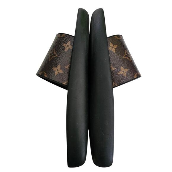 Louis Vuitton Sunbath Flat Slide Sandal Size 40 US 10 Brown LV Monogram Rubber - Picture 5 of 8